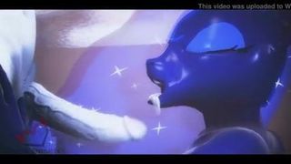 Yiff Luna обожает большой человеческий хуй