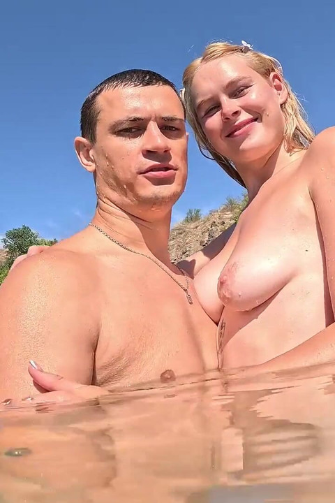Naked in Blue Water Playful Day with My Lover