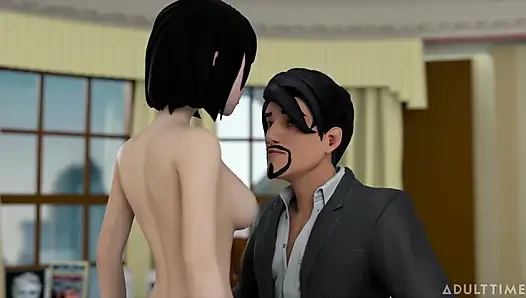 Hentai seks koleji bölüm 6 - üniversite öğrencisi üvey babasının yarağı üzerinde cinsel yeteneklerini gösteriyor