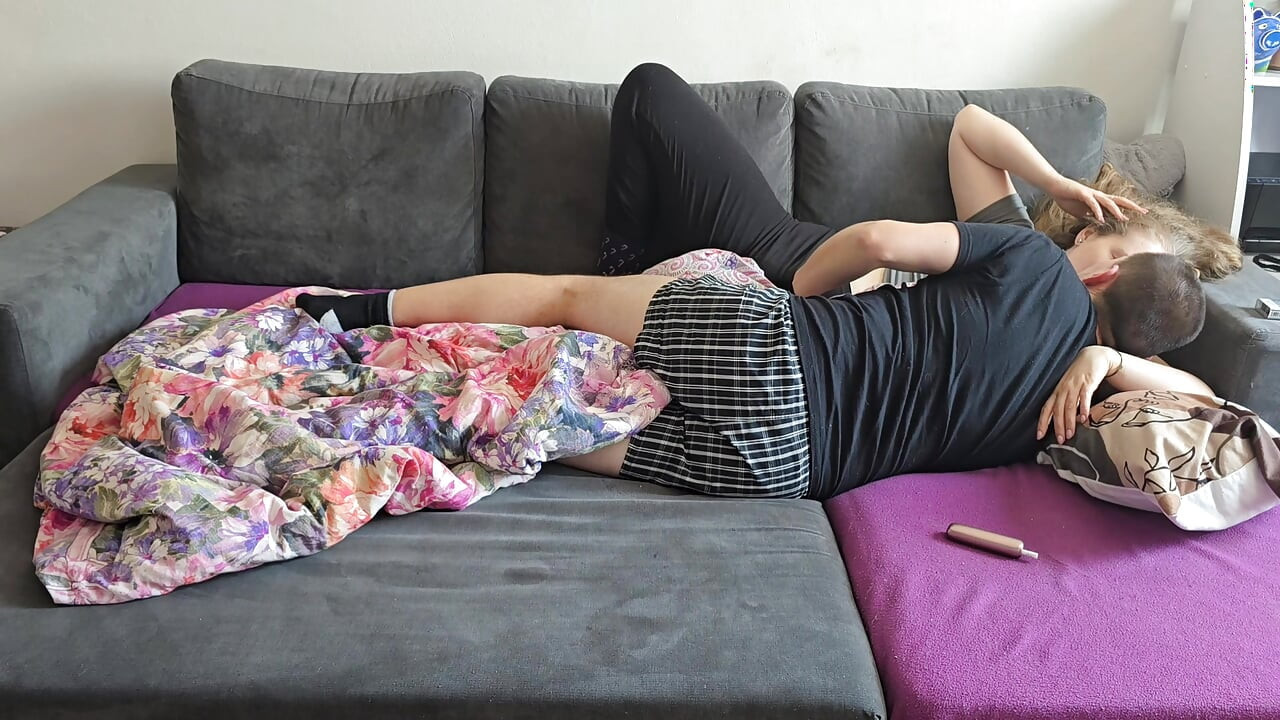 Horny Husband Fucks his Chubby Wife - watching TV turns into Hot Couple Sex