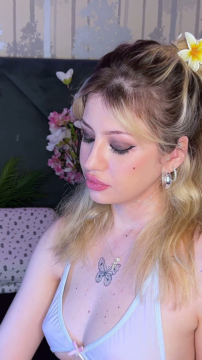 Smoking Fetish First Cigarette French Topless 100s Smoke & Breast Tease