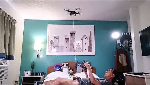 Using a drone to jerk off
