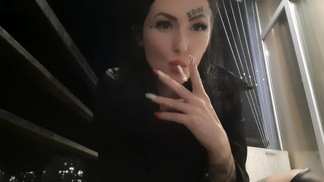 Smoking fetish from the charming Dominatrix Nika. You will swallow her cigarette smoke and ashes