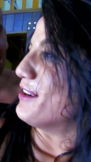 Powerful moment from "Adorable babe in a store gets picked up by a bald man for sex"