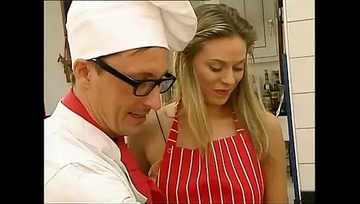 Big Cock Chef Fucks and Cums on Tight Pussy of Two Beautiful Teens