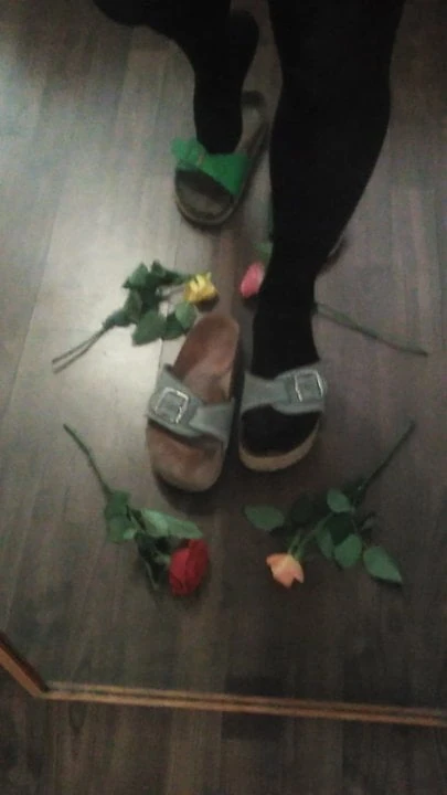 Feet in nylon, shoes collestion stocking pantyhose