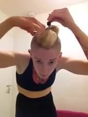 punkrock girl shaves her head
