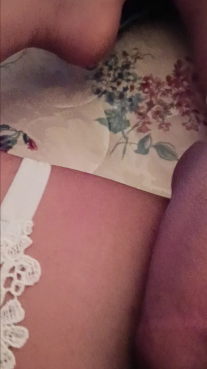 Sissy husband showing sexy feet stockings pantyhose wants men to cum on them