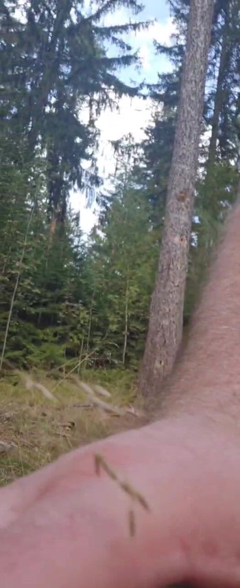 Dirk Renner cums in the forest