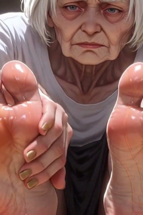 87 Year Old Granny Sensual Foot Oil Massage - Gorgeous Feet & Nails