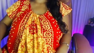 Desi Hot Pregnant Lady Playing Nude Show with Big Belly.