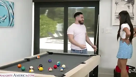 Sasha Pearl Pool Bet Fantasy: Peter Misses the 8-ball and Fucks Her in His Wild Naughty Wet Dream