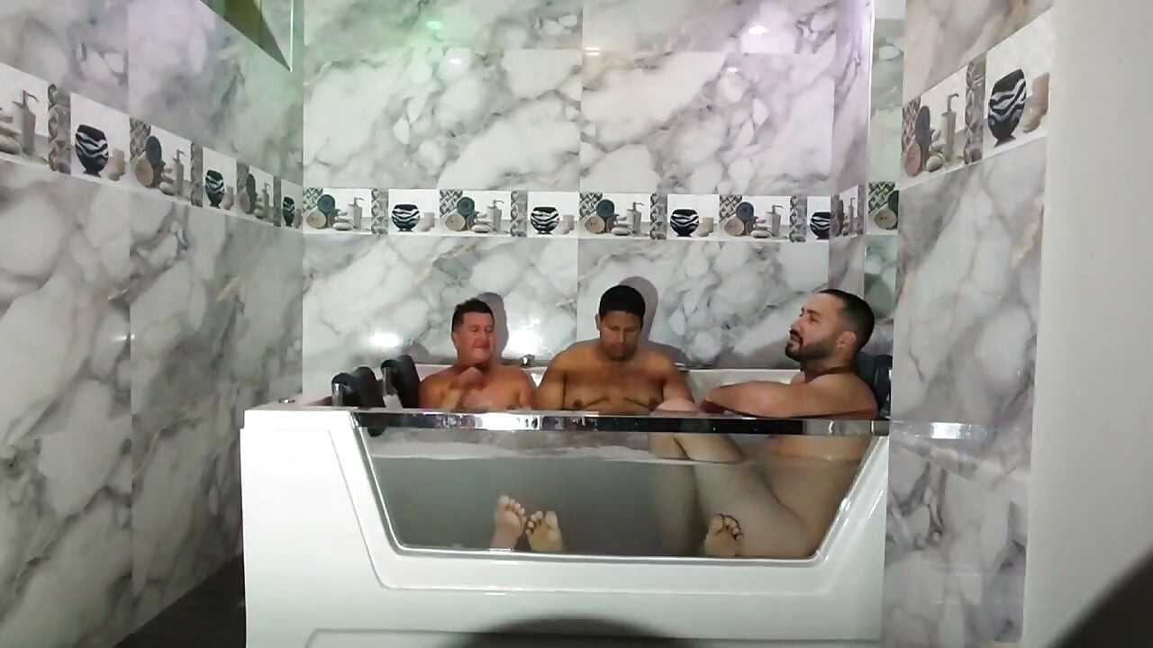 RELAXING IN THE JACUZZI POURING THE MILK