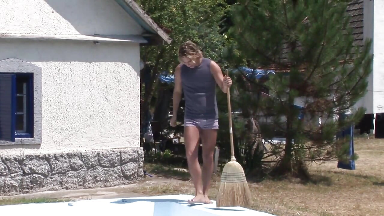 Exclusive video Bareback: Hot sex in the pool with a blond boy and his friend