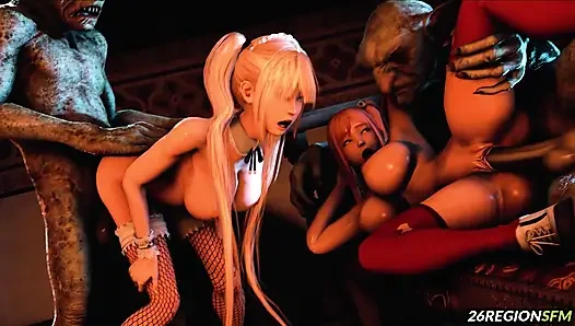 Marie ve Honoka dörtlü seks yapıyor