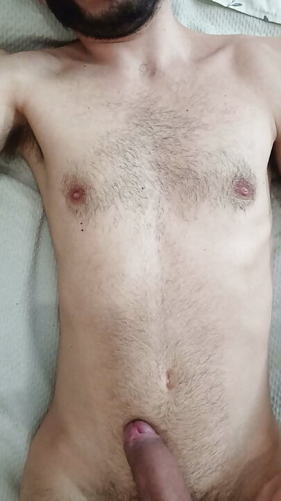 Cumshot on chest solo masturbation