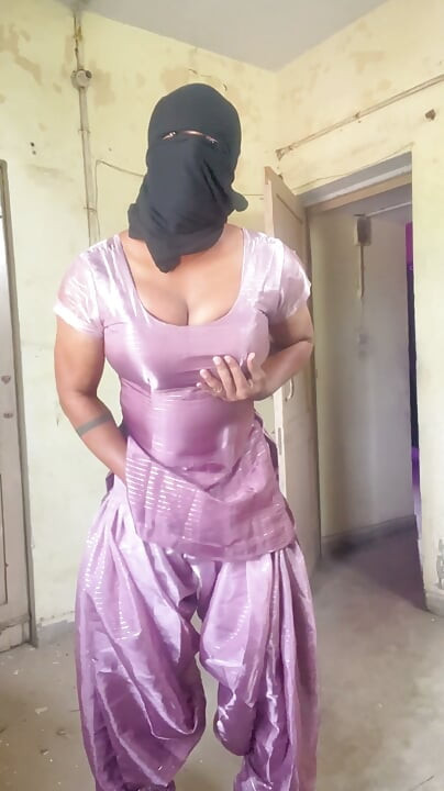 silky shiny satin suit salwar desi indian crossdresser bhabhi