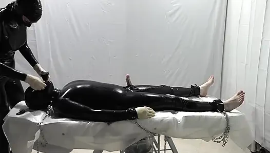 Mrs. Dominatrix and her experiments on a slave.