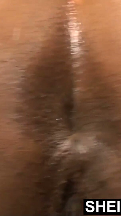 Bare Assed Exotic Vixen Posing Naked On Black Leather Futon, Sheisnovember Displays Her Slender Hips While Cupping Her B | Clip 2