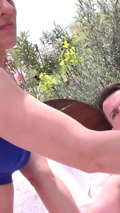 Captivating moment from "AuntJudysXXX - Horny Redhead MILF Fire Girl Seduces the Gardener"