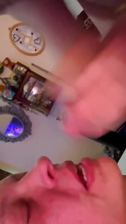 Spunking on Sadies face, mouth and tits