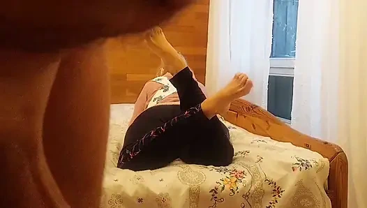 Amateur Blonde Mature Wife Enjoys Foot Fetish and Doggy Style