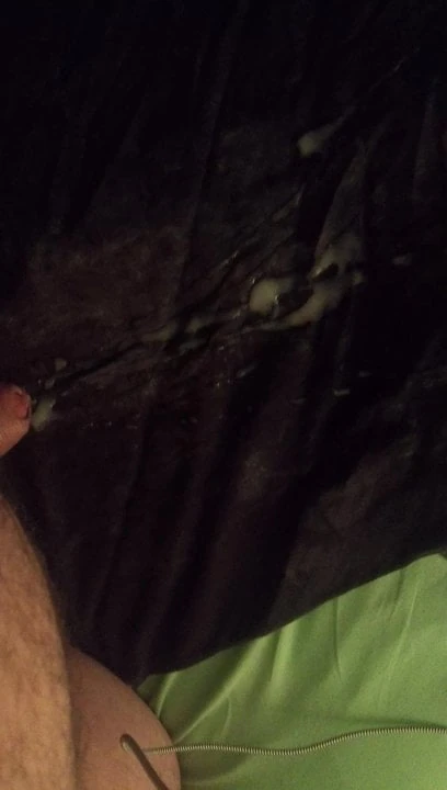 Heavy cumshot after playing with my oiled cock and balls