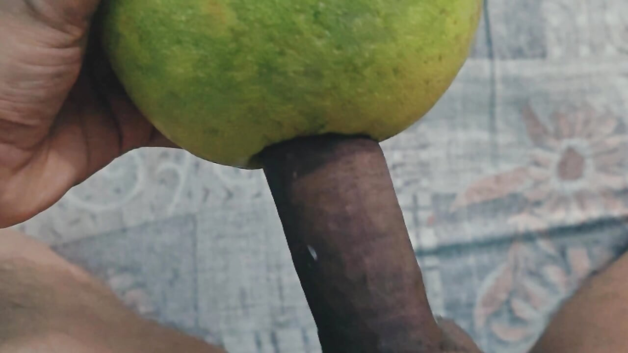A Horny Fit  Guy Dig a Juicy Melon Badly, Made It's hole lose . Huge  Moaning  Until Cum On It