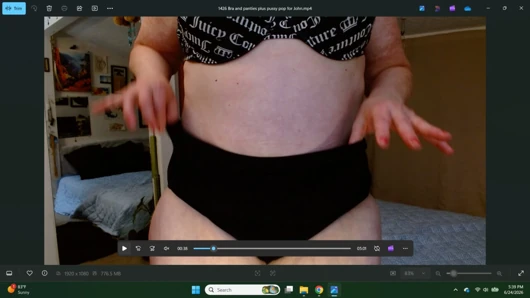 1426 Bra and Huge Panties from Dawn to John plus pussy pop