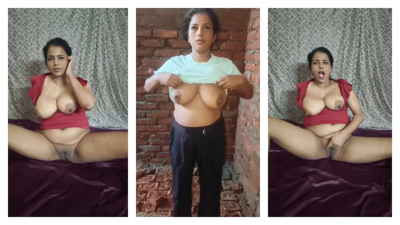 Season 305. Desi Young bhabhi pressing her big boobs