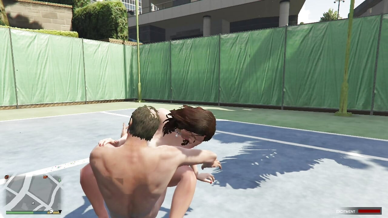 Trevor and Cheating wife amada having sex in tennis court