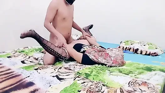 Hijab Girl Fishnet Stockings Doggy & Missionary - Indonesian Real Couple Homemade