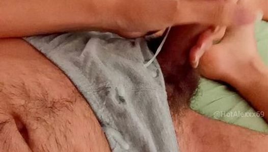 Horny HotAlexxx69 cumming over his underwear