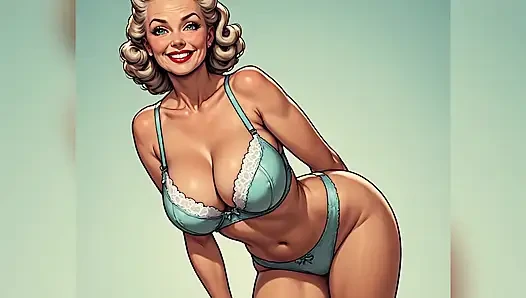 Retro pinup-bh und höschen-kunst