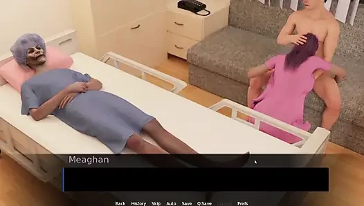 Istri perawat mengisap kontol besar orang asing di depan suami cuckoldnya di rumah sakit