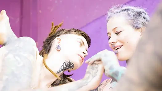 Shy Tattooed Alt Teen’s First Anal Orgasm with Doxy Fingering