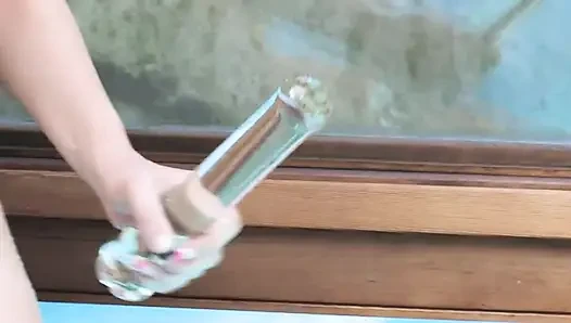 Sexy redhead masturbating with her dildo