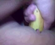 playing with banana