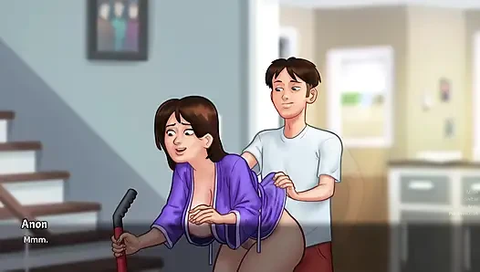 Stepmom wants to have sex inside and outside the house with her stepson - summertime saga