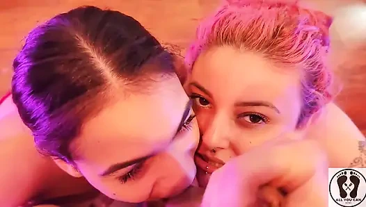 Desperate Roommate Has Double Blowjob Facial Cum