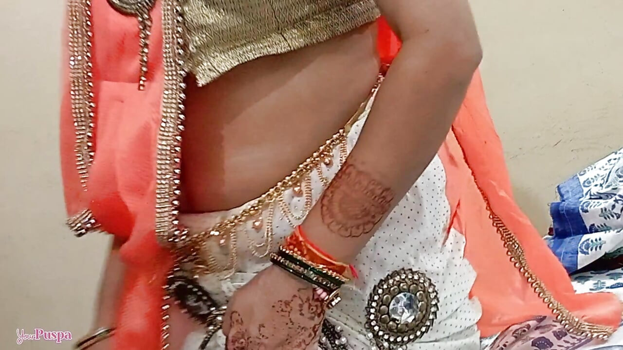 Very hotness Indian Bride cheat, Hot Stepson wife puspa saree sex make father in law hard missionary dogging style chudai video