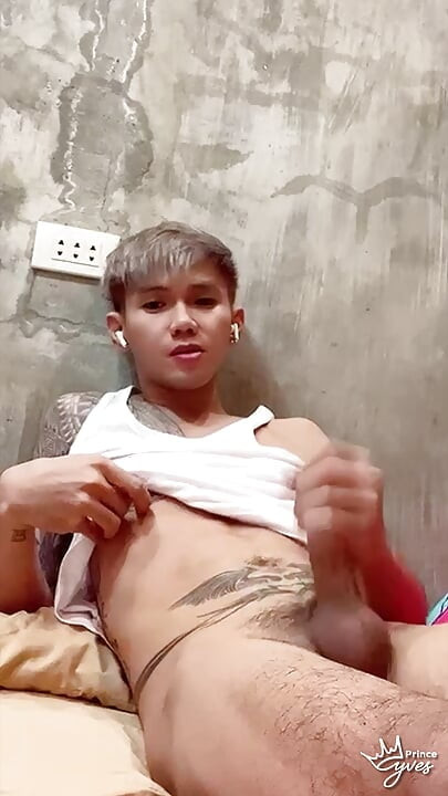 Inked Boy Nipple Tease, Jerking Off, and Cumming