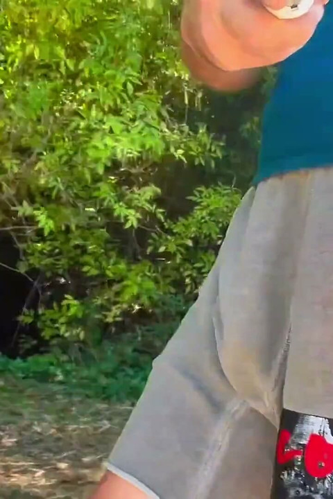Puppy’s Loose Cunt Asshole Being Destroyed by Huge Buttplug While Jerking Outdoors