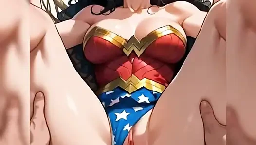 Wonder Woman dengan tubuh aduhai dan toket besar dientot habis-habisan di pantai