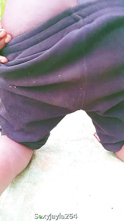 Naughty bottom stretching his tight asshole outdoors