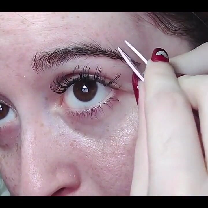 Tweezing My Eyebrows Close up