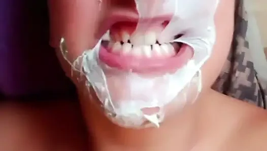 Facial bubblegum lengket - pov telanjang - bunny looner