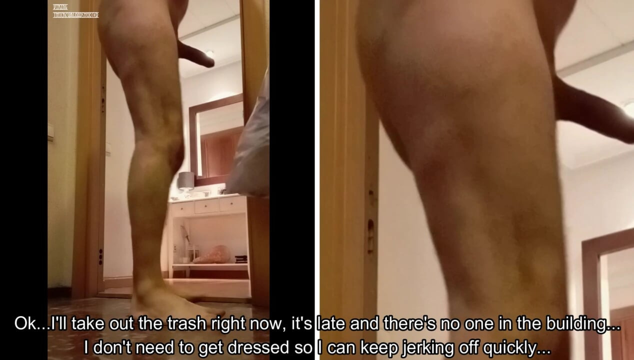 아파트 블록에서 쓰레기를 꺼내는 거대한 발기와 함께 털이 무성한 아주 재능있는 벌거벗은 이웃을 발견 할 수 있습니다!