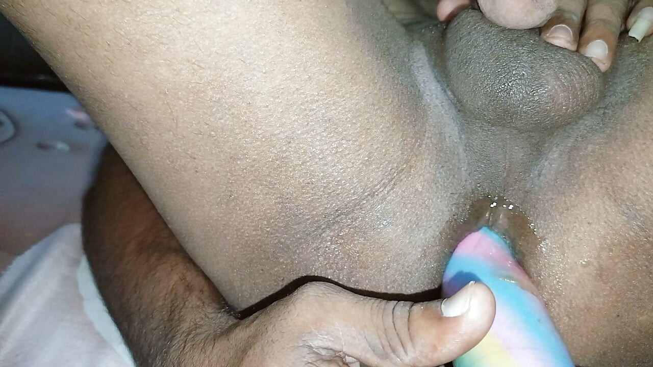 Fucking with hard dildo