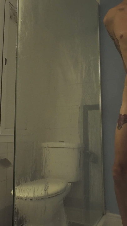 I Heard My Step Stepdad Wanking in the Shower so I Go in and Give Him a Helping Hand